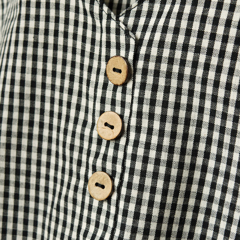 Gingham organic cotton blouse