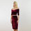 Thumbnail: Vintage-inspired burgundy velvet co-ord with figure-hugging pencil skirt