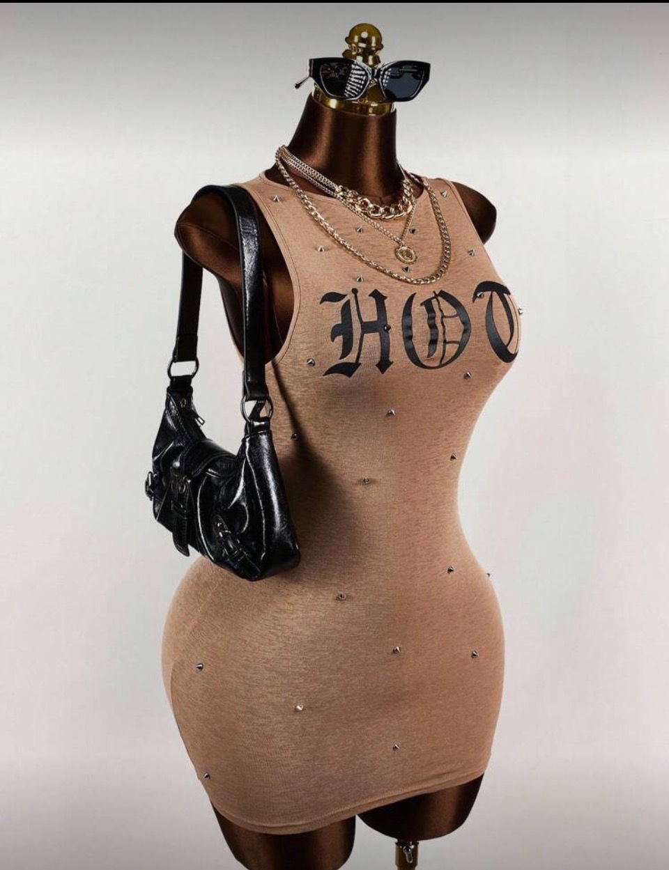 Hot Girl Stud Mini Dress