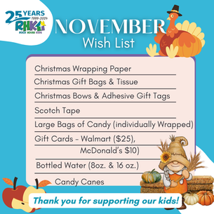 November 2024 RHK Wish List