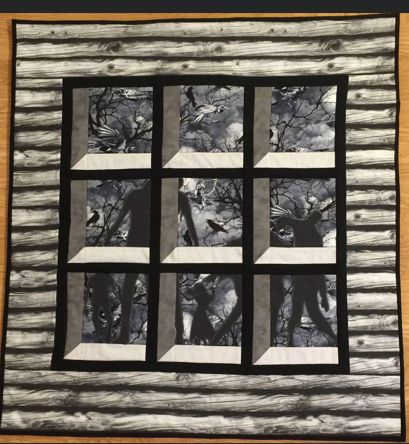 Art quilt created for my sister who loves zombies.