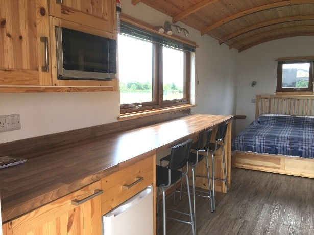 Family Shepherd's Hut. Kitchen Area