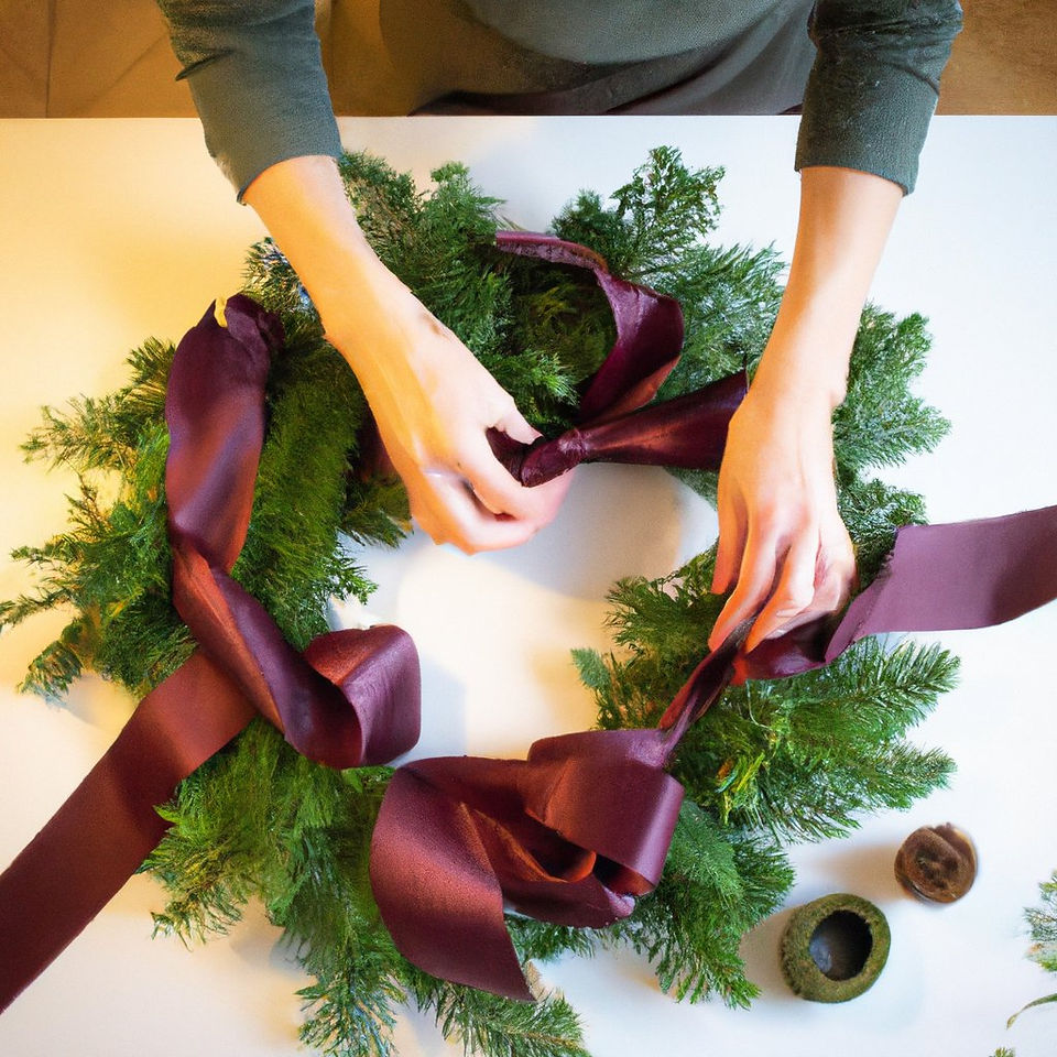 Finishing touches, adding a bow for a touch of elegance