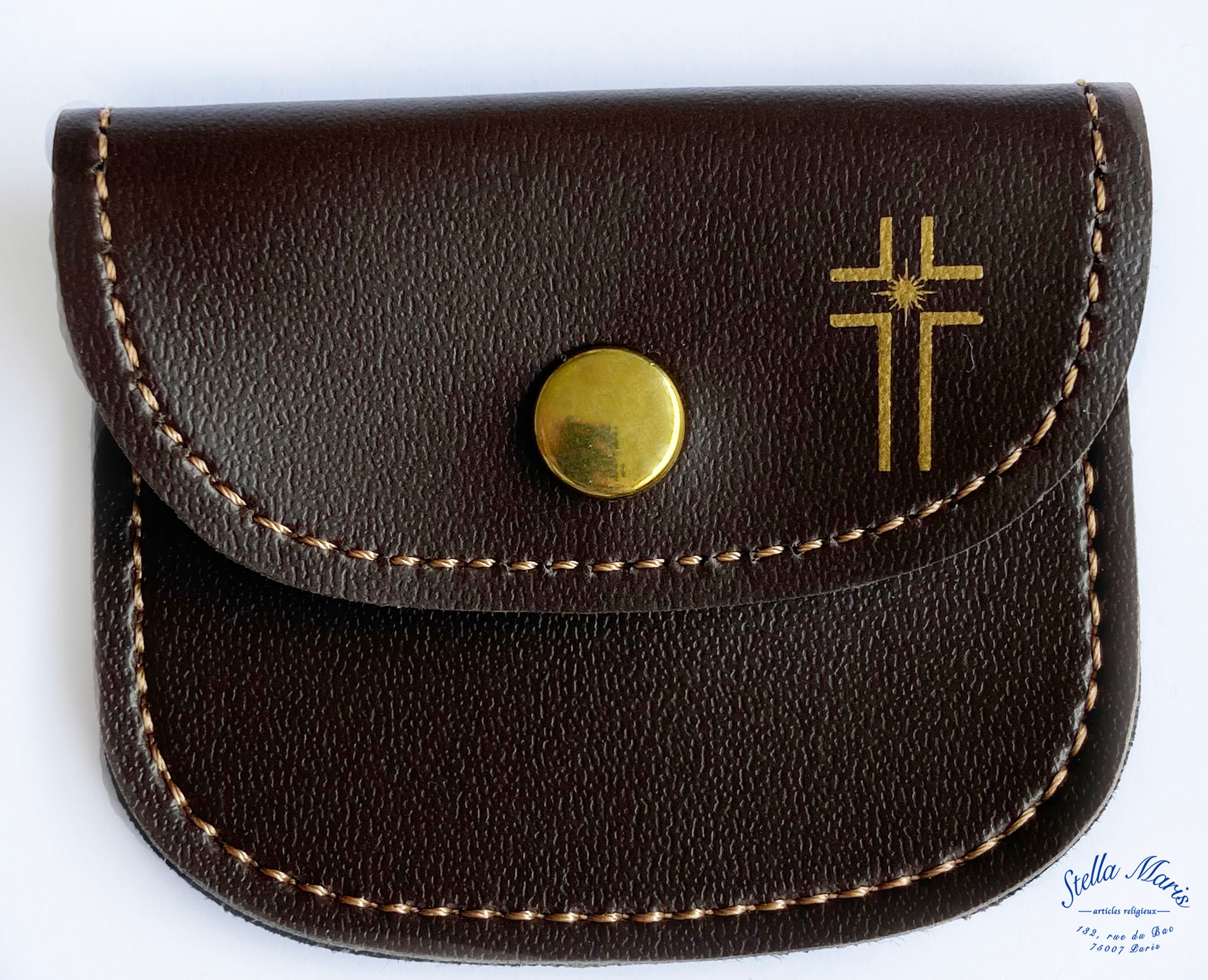 Rosary case - Faux Leather - Brown