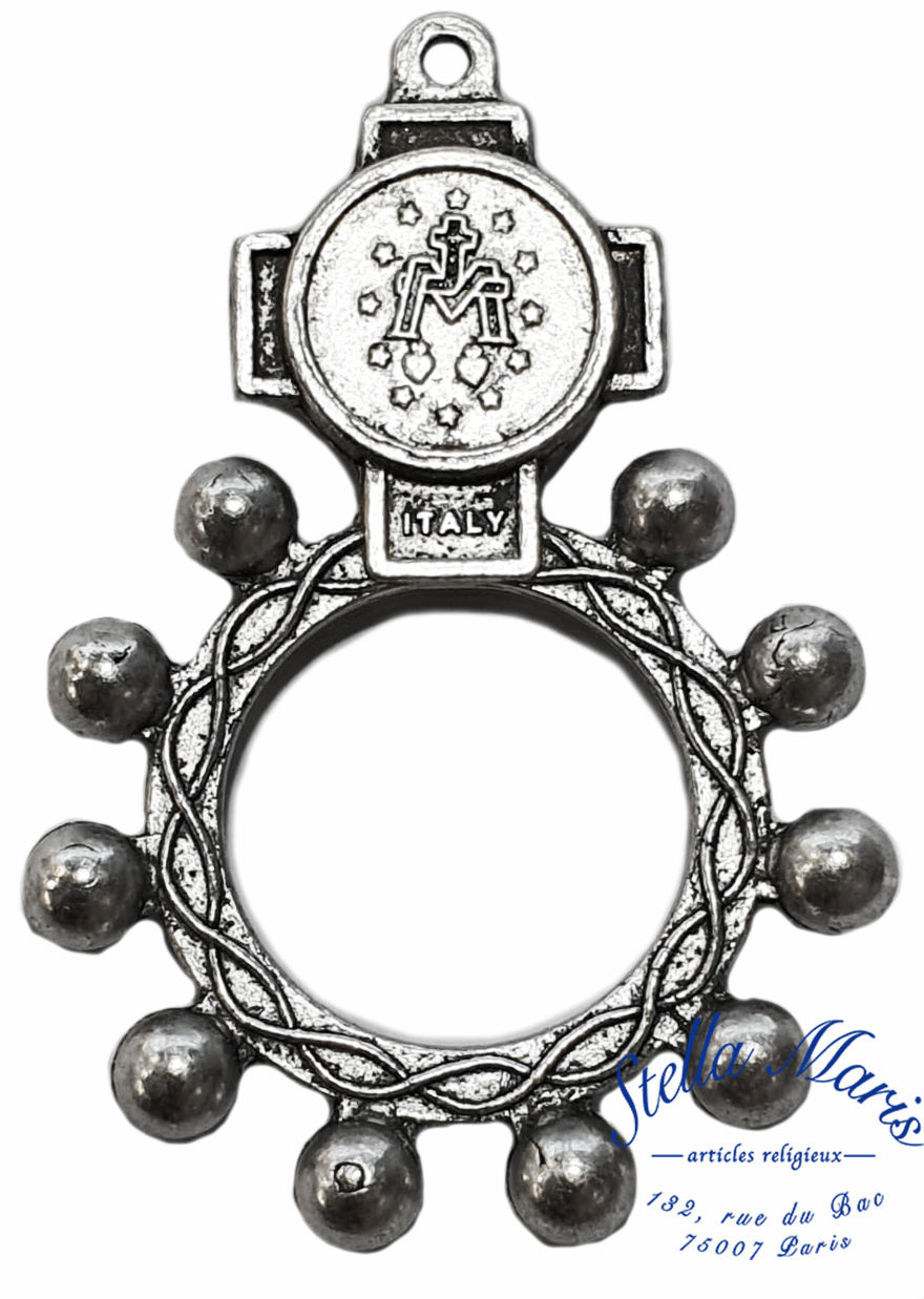 Miniature : Dizainier Vierge Miraculeuse - Métal Argenté