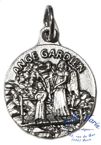 Médaille De Saint Gabriel En Argent Massif 925 - Diamètre 18 Mm - Crochet Inclus