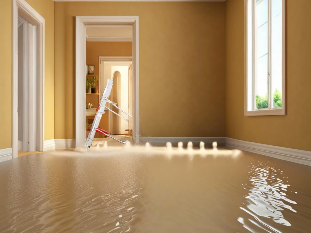 A flooding living room