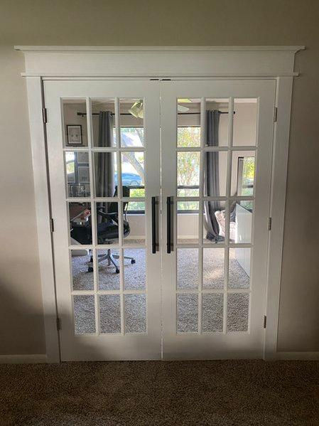 White Glass French Doors