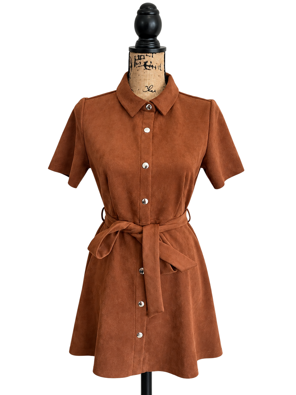 Miniatura: Robe chemise Jennyfer effet suédine – Camel – Taille M