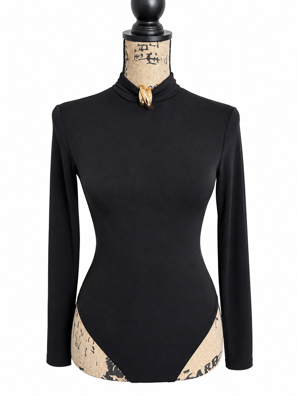 Miniatura: Body noir Amisu col montant détail doré – Taille S