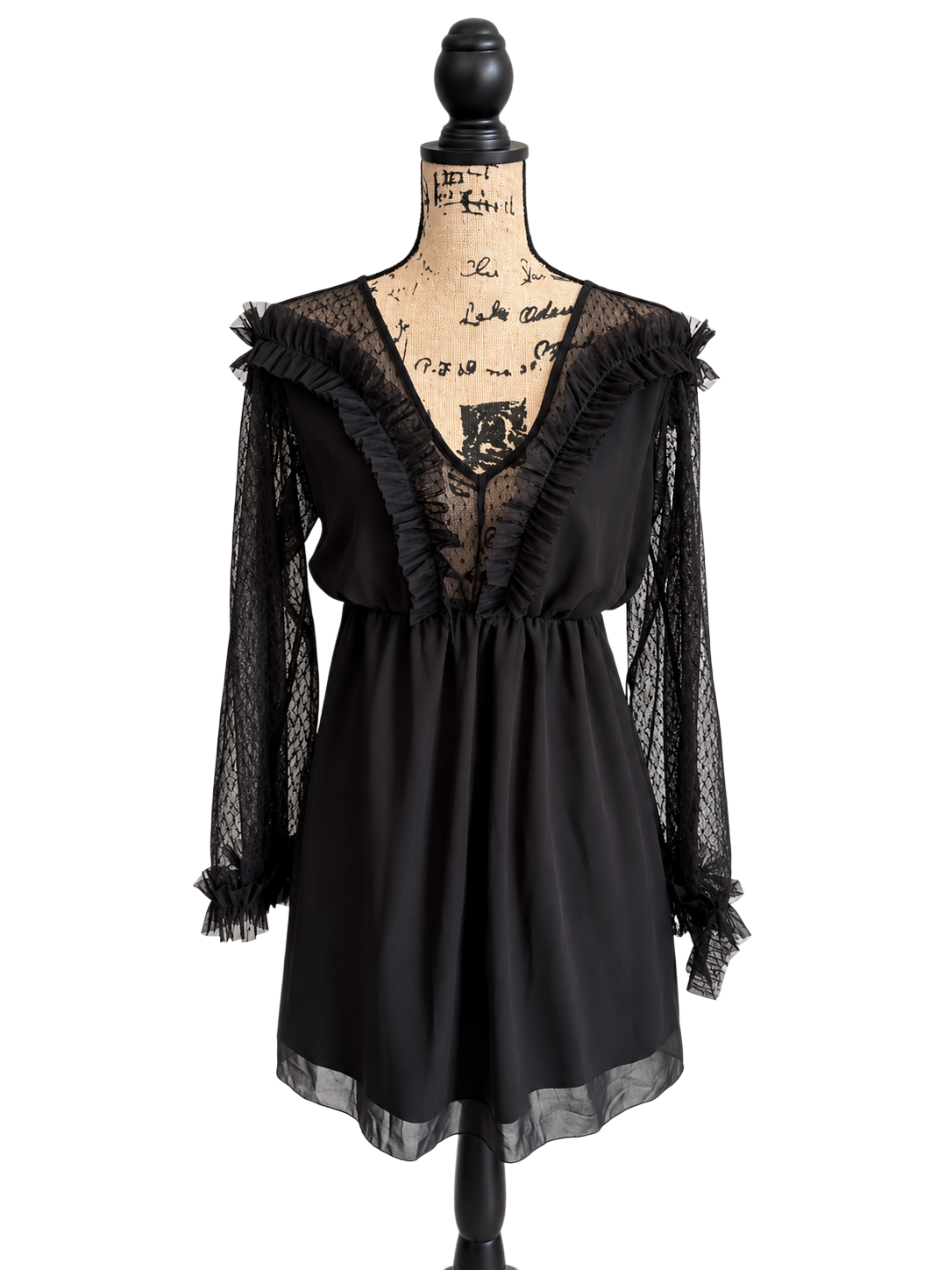 Robe Trendyol noire à volants – Taille 34 (convient aussi à un 36)