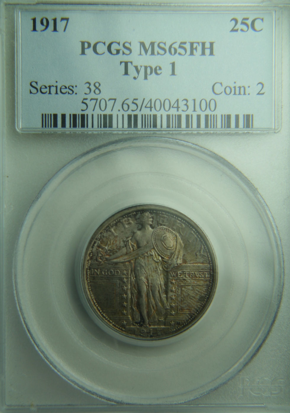 Thumbnail: 1917 Type One Standing Liberty Silver Quarter PCGS MS65FH
