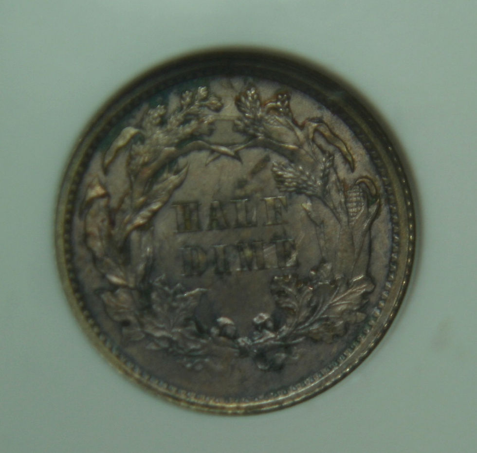 Thumbnail: 1861/O Liberty Seated Half Dime ANACS MS63