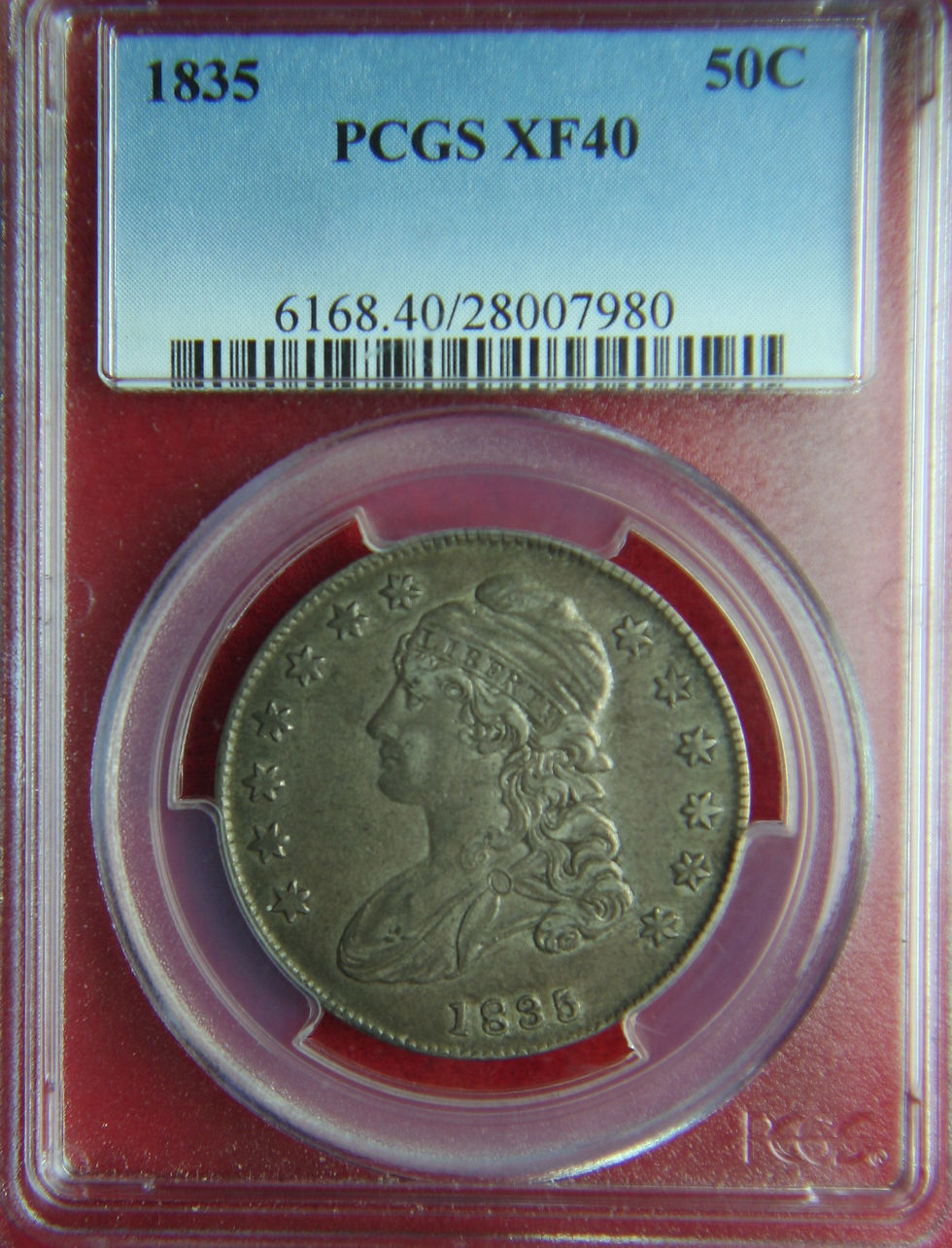 Thumbnail: 1835 Capped Bust Half Dollar PCGS XF40