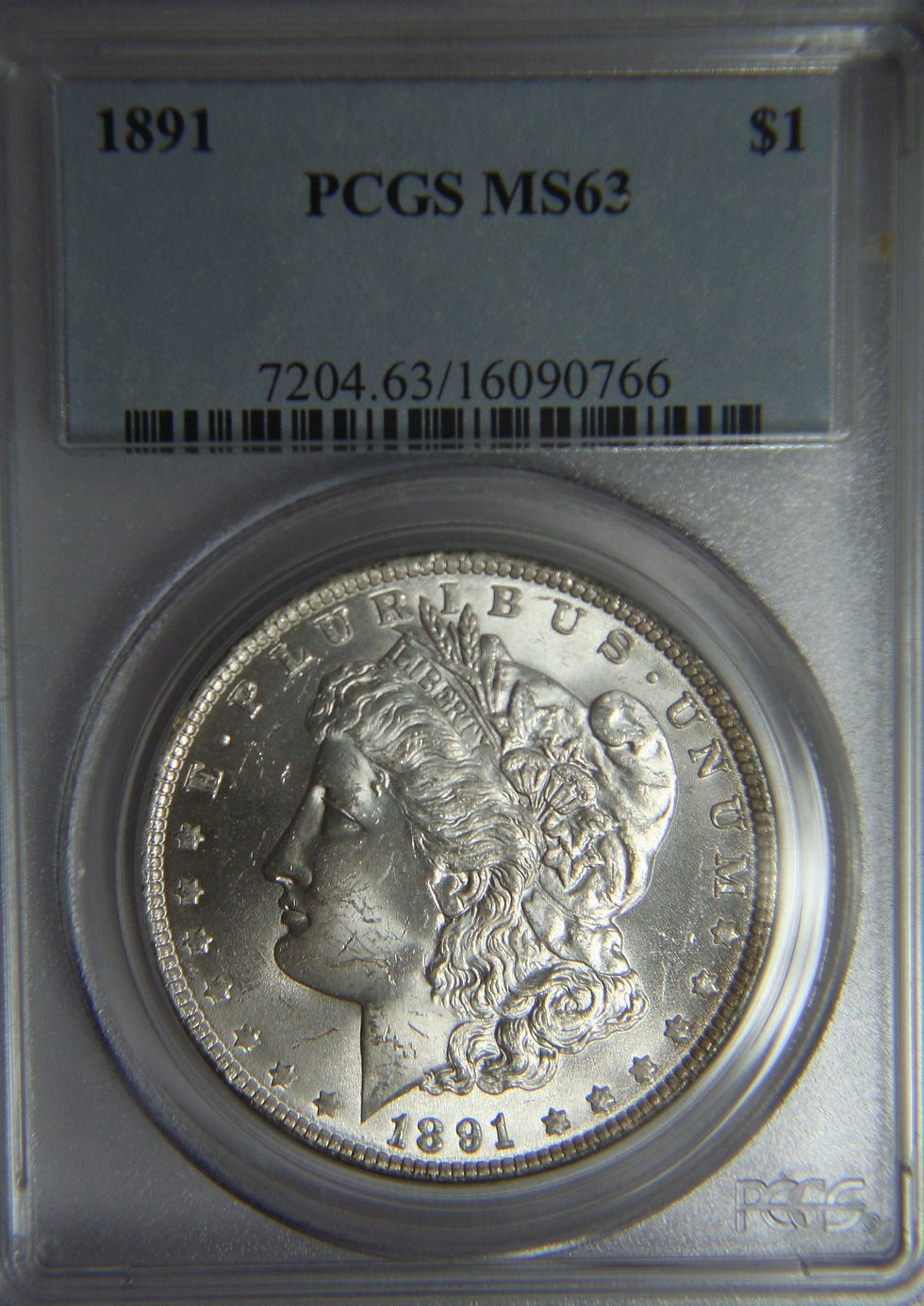Thumbnail: 1891 Morgan Silver Dollar PCGS MS63