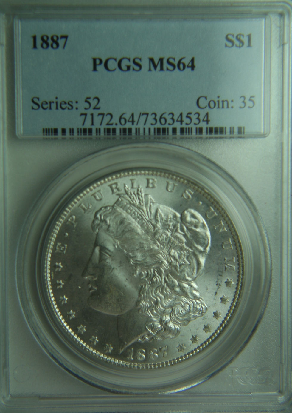 Thumbnail: 1887 Morgan Silver Dollar PCGS MS64