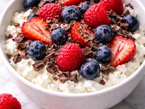 Cottage Cheese + Berries + Dark Chocolate