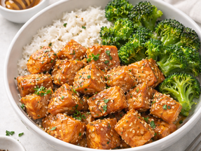 Honey Garlic Salmon Bites