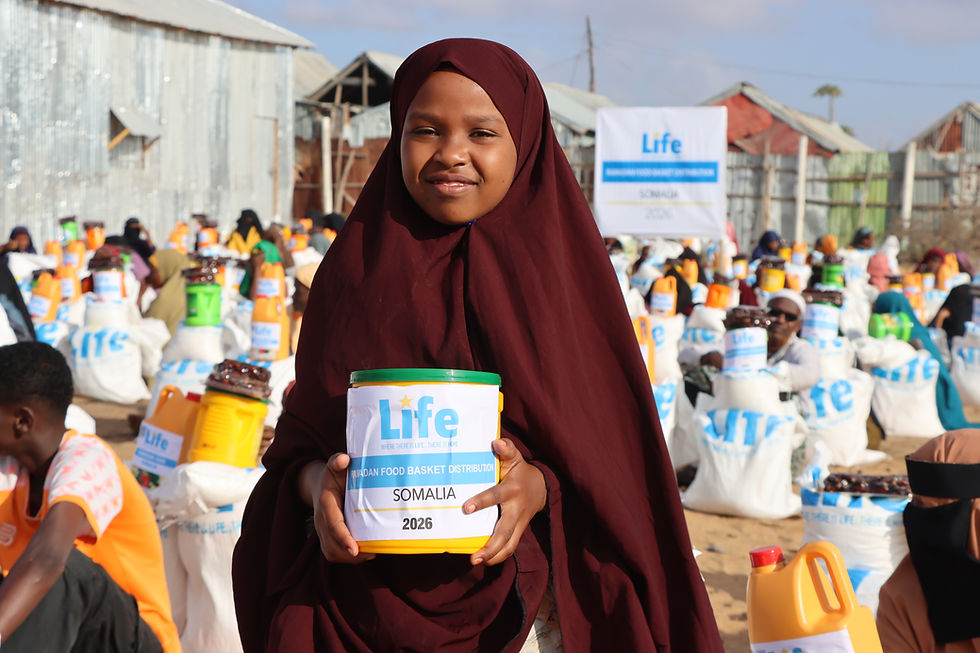 Photo of the Life for Relief and Development (LIFE) food basket distribution in Sierra Leone. 