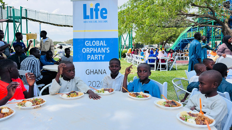Photo of the Life for Relief and Development (LIFE) Global Orphan Party in Ghana 2026.