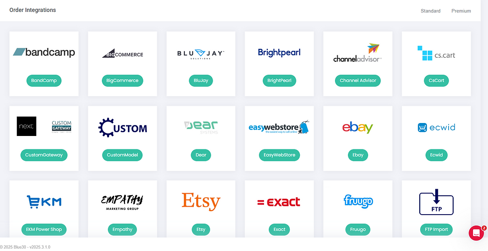 Blue30 order integration