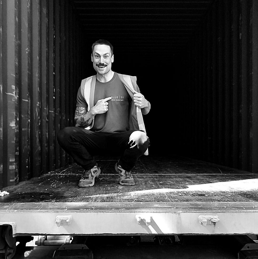 Blue30 staff complete ISO container unload