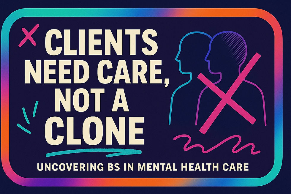 Identity can point to the door; the work centers you. Clients need care, not a clone.