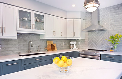 Blue Renovated Kitchen