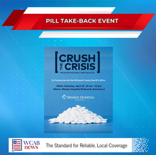 Free Pill Take-Back Event Set for Saturday in McDowell County