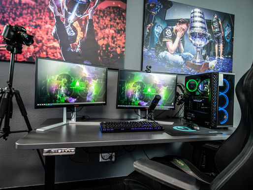 Video content creator recording commentary for their Rumble channel in a home studio in 2026