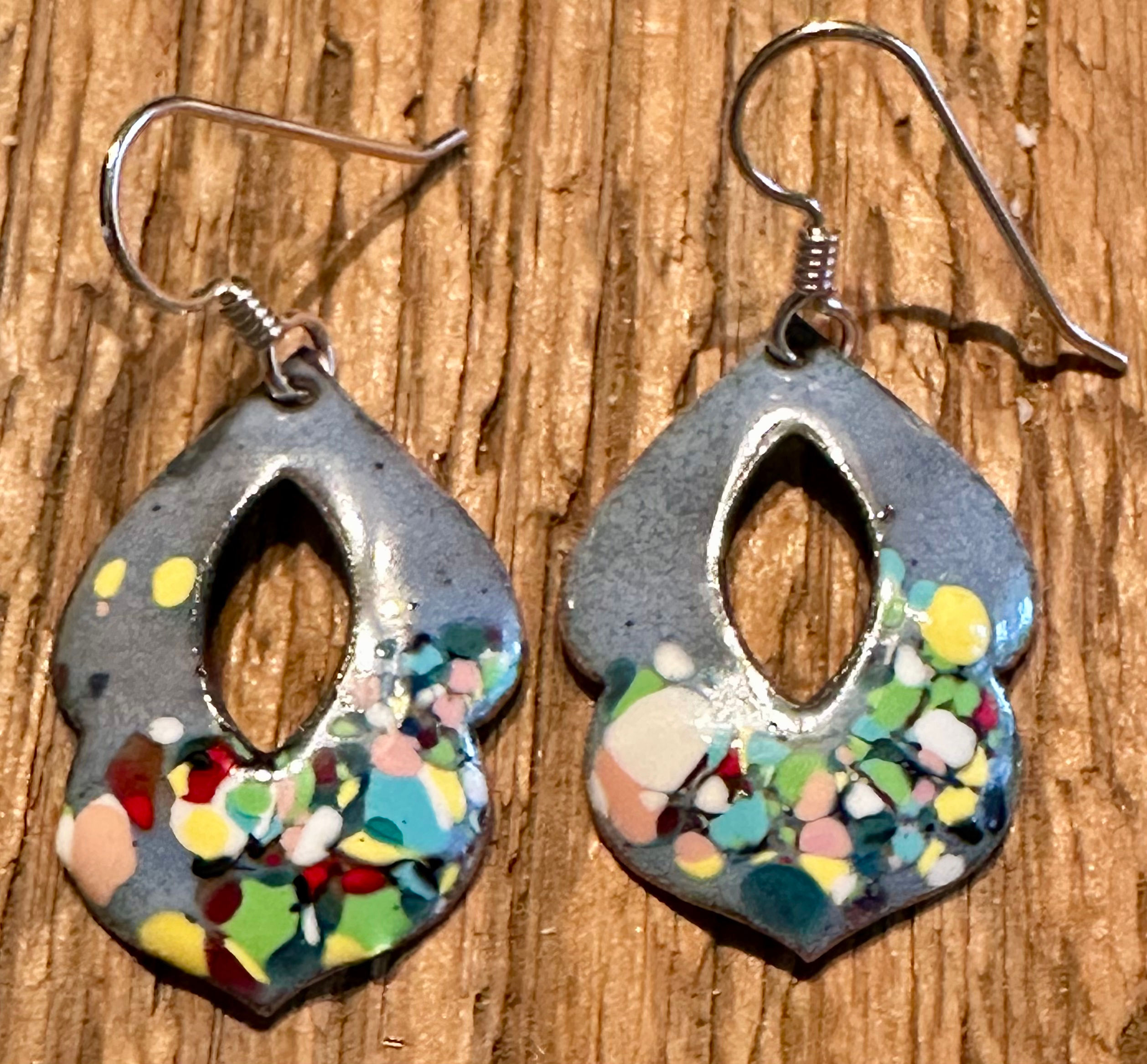Twilight Confetti Enameled Earrings