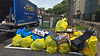 unwanted items sorted and sitting by the IREP truck