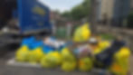 Close-up view of sorted recyclable materials ready for pickup