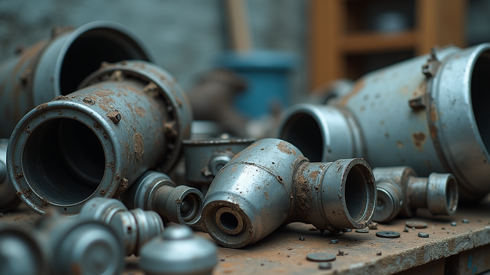 Close-up view of dismantled appliance parts ready for recycling