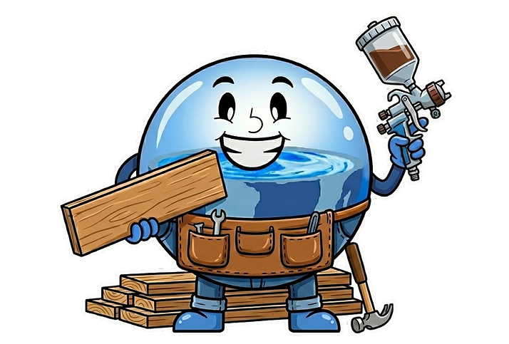Mascotte Envir'eau en menuisier