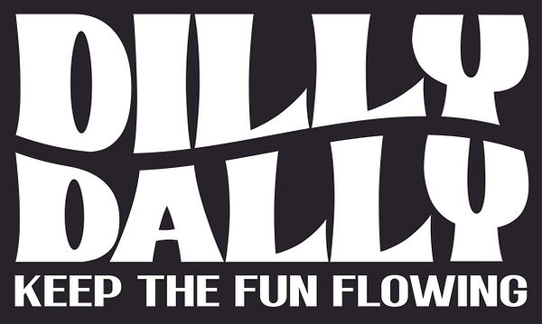 Dilly Dally Logo, with our tagline of Keep the Fun Flowing.
