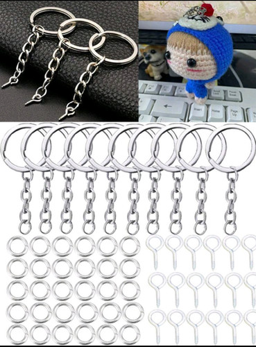 Large Keyring Loop (LARGE SIZE) 10 SILVER KEYRING LOOPS WITH SCREWS & RINGS | Wildflower ...
