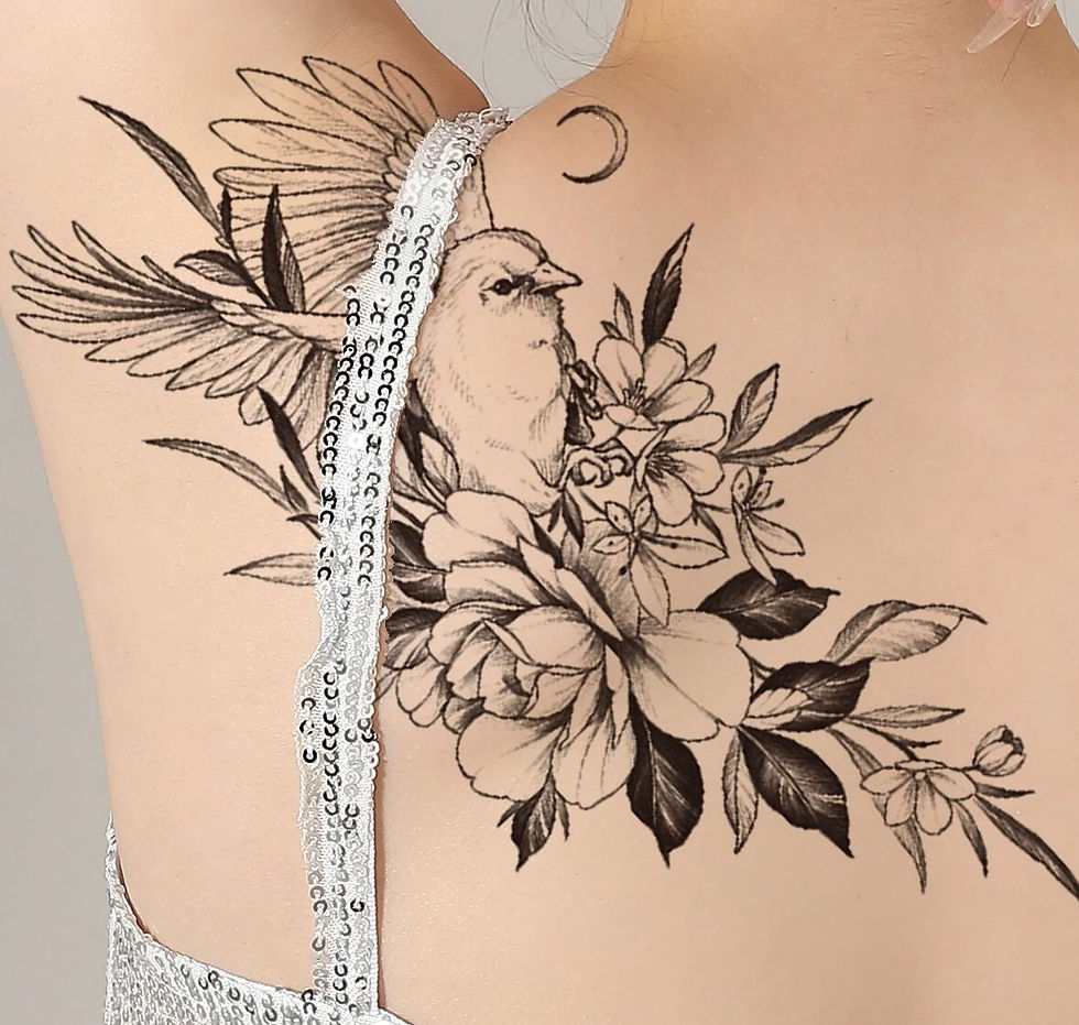 1 SHEET FLOWER/BIRD TATTOO TRANSFER