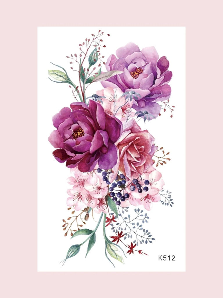 1 SHEET FLOWER TATTOO TRANSFER