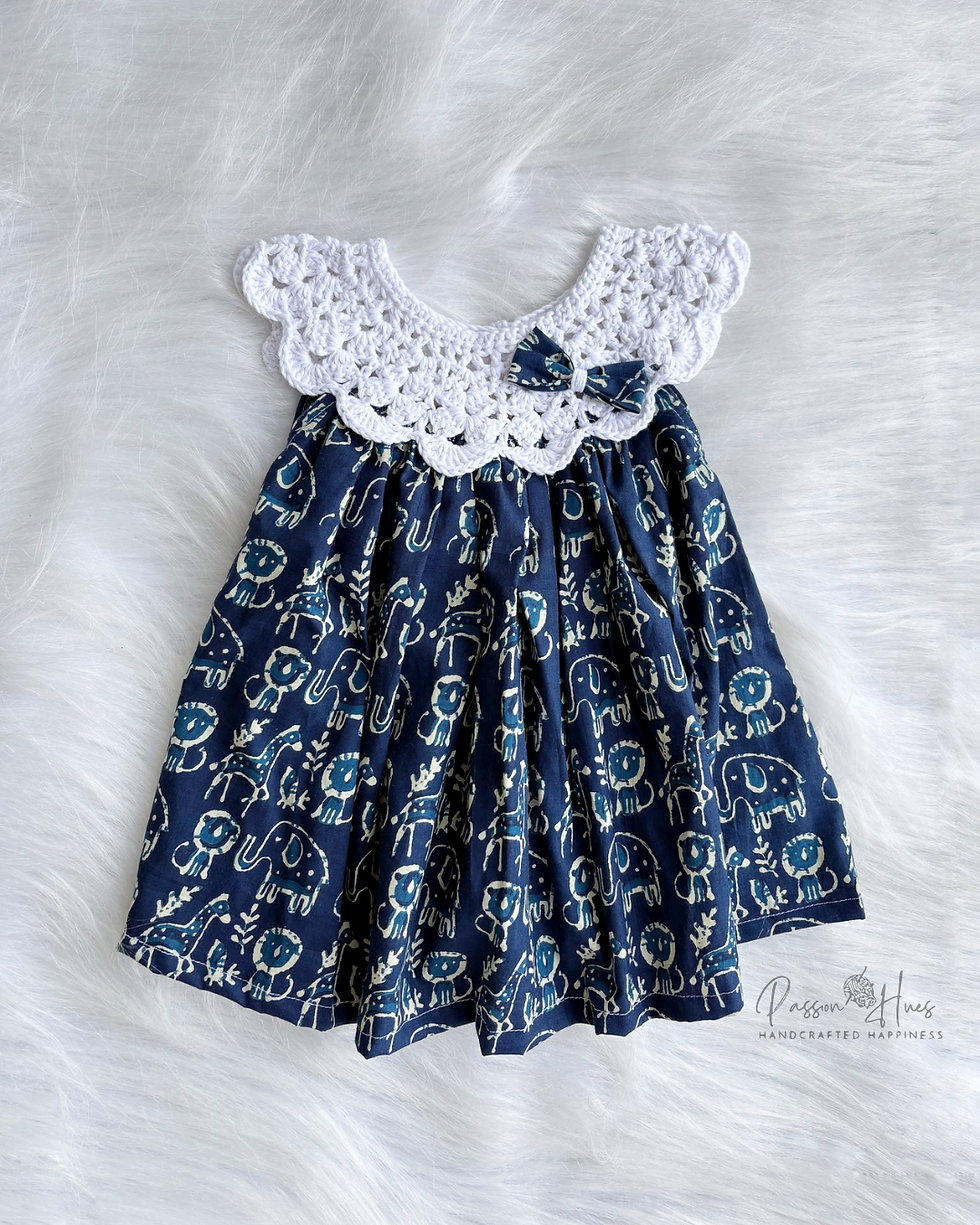 Indigo Jungle Crochet Frock