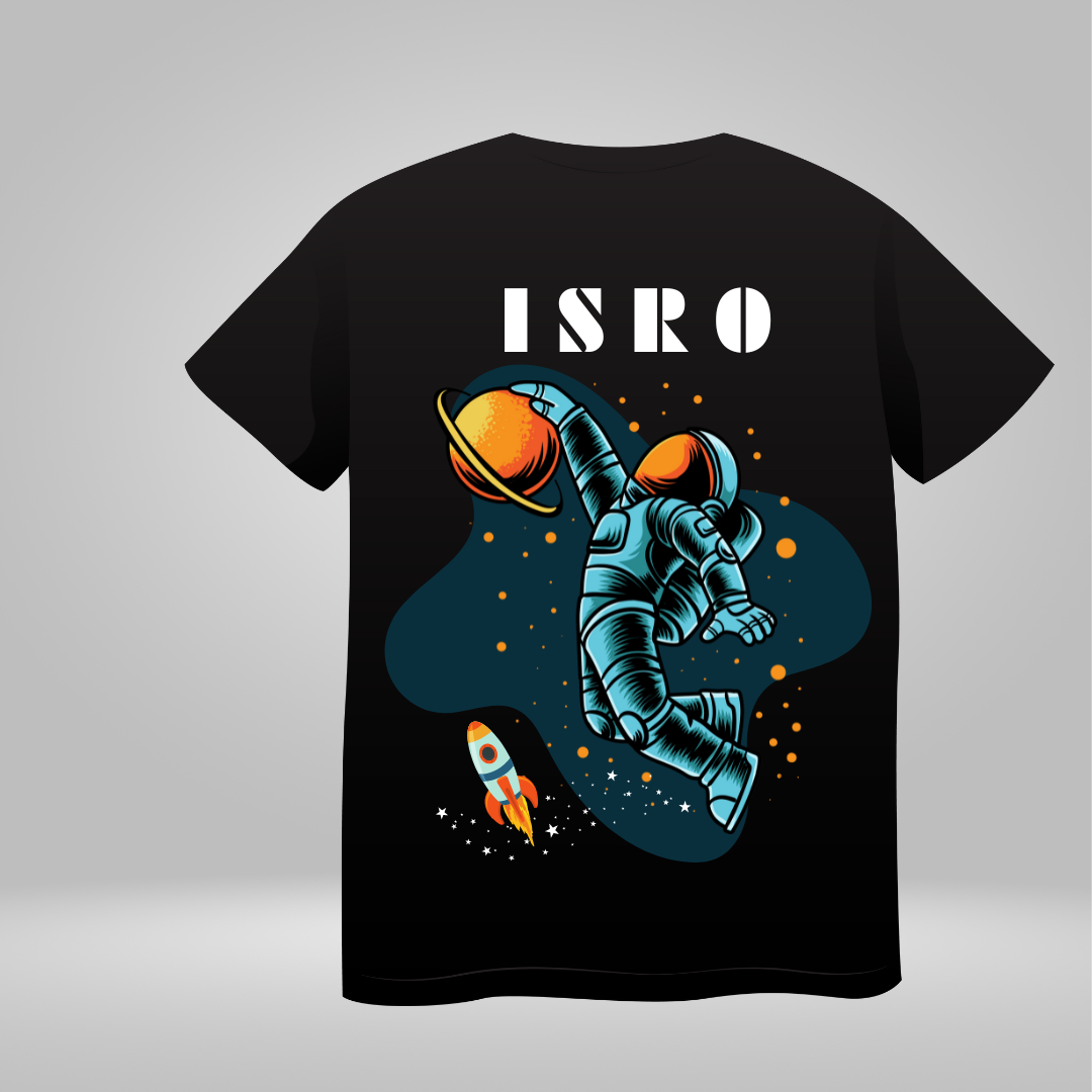 ISRO Black round neck t-shirt