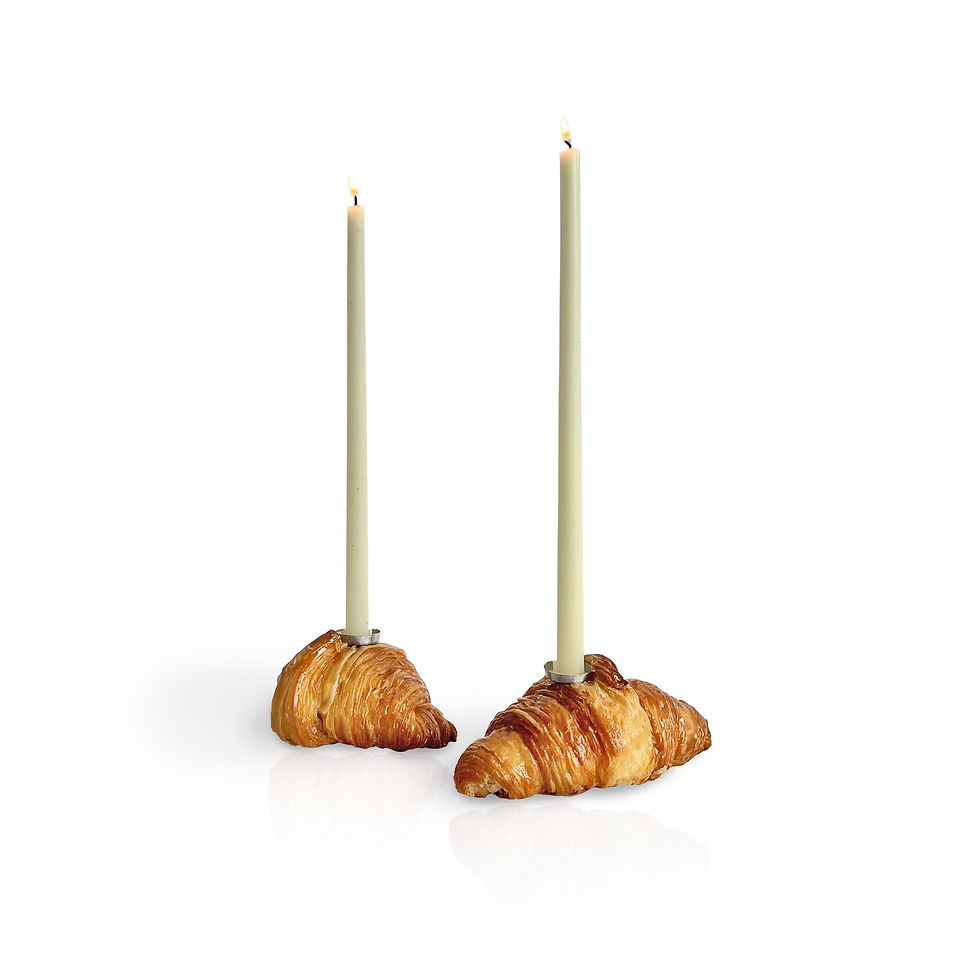 27%OFF | Castiçal Croissant | Feito com croissants de verdade!