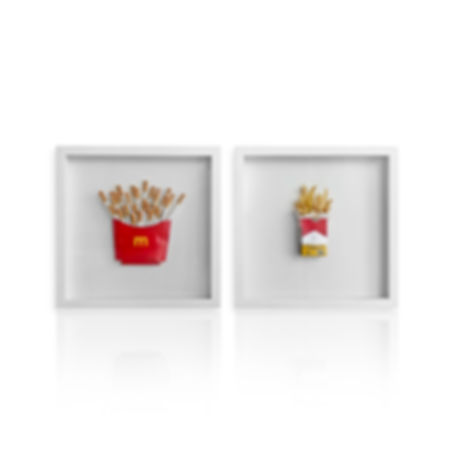 Quadros Tasty Capitalism | Feito com batatas e cigarros reais