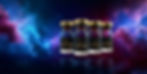 4 peptide vials lined in a row with a purple, blue, and black galaxy background