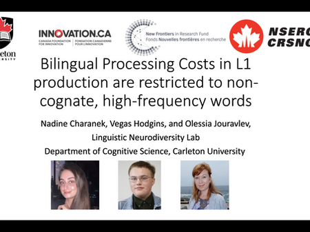 Bilingual Processing Costs in HF non-cognates
