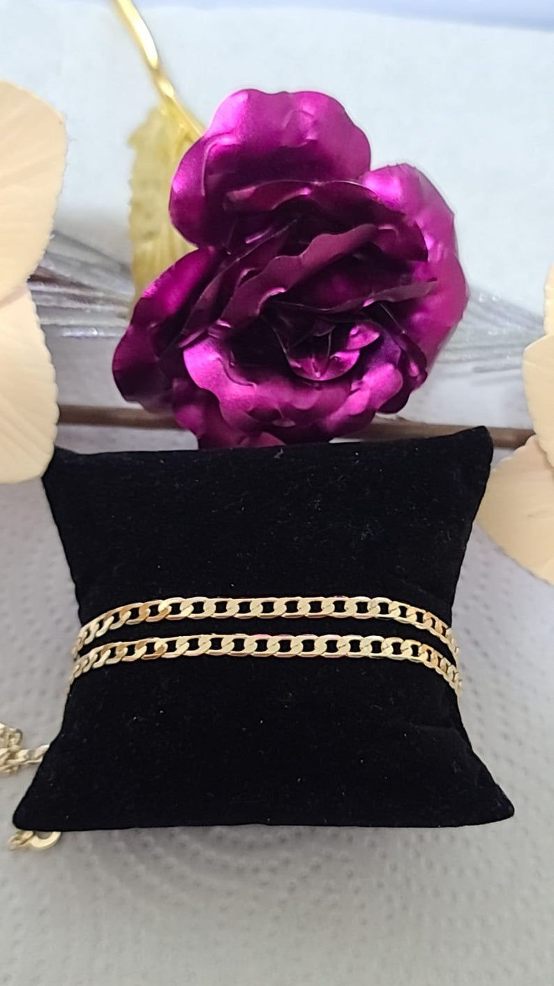 Miniatura: 14k Tricolor Gold Plated "Santa Muerte" Necklace ~Cadena Santa Muerte ~