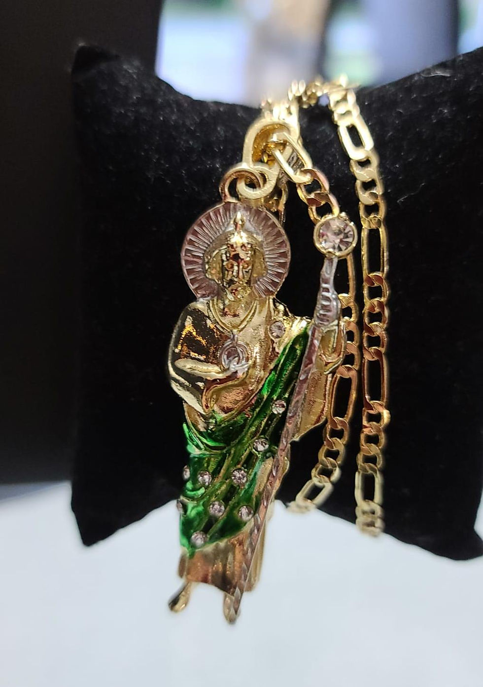 Miniatura: 14k Gold Plated St. Jude Necklace, Cadena de San Judas