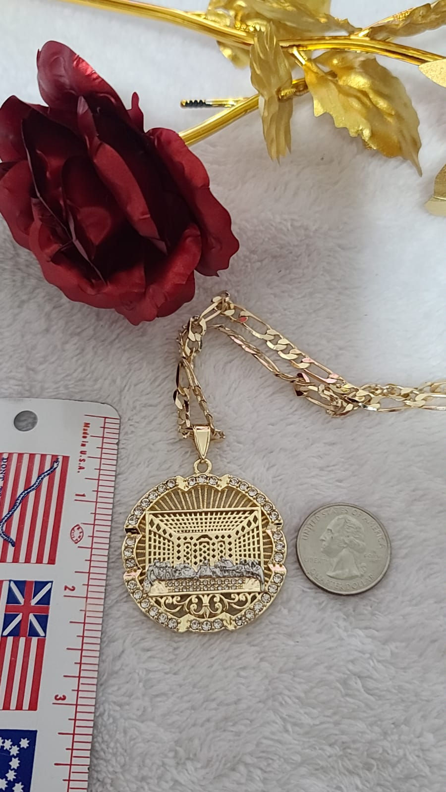 Miniatura: 14K Gold Plated The Last Supper Pendant & Necklace - Cadena de la Ultima Cena