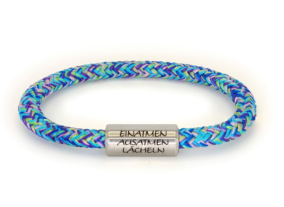 "Cummins" hellblau " Einatmen Ausatmen Lächeln"