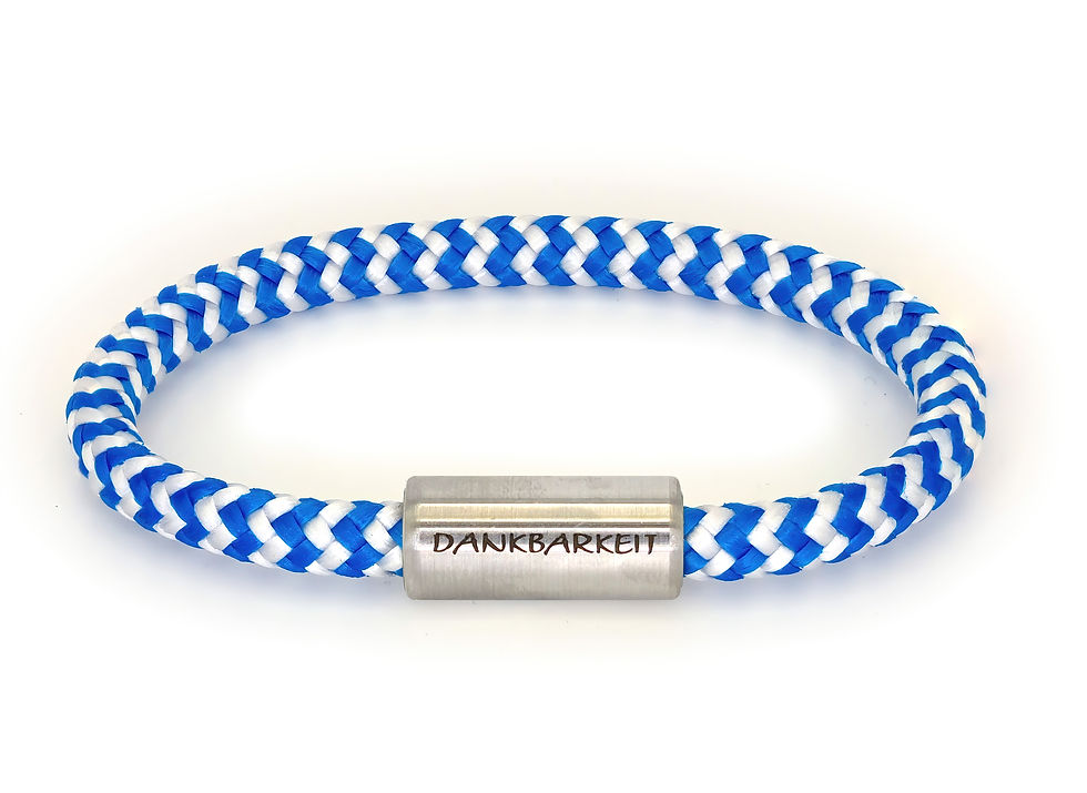 "Marla" blau weiß "Dankbarkeit"